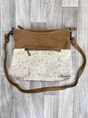 Myra Bag Freethinker Crossbody Bag Cowhide Leather Sassy Western Hide Hair Purse